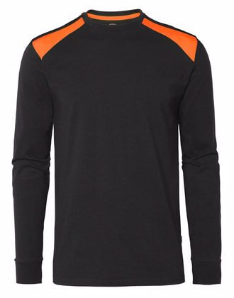 Långärmad t-shirt svart och orange