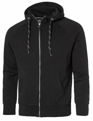 Hooded Raglan Sweatshirt Full-Zip Svart