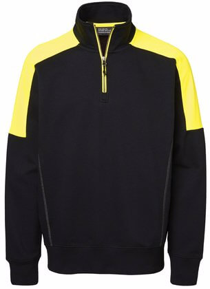 Sweatshirt Half-Zip svart och gul